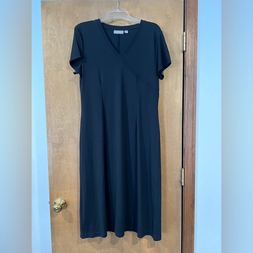 Croft & Barrow Women’s 1X Short Sleeve Black Dress NO WRINKLE - EXCELLENT